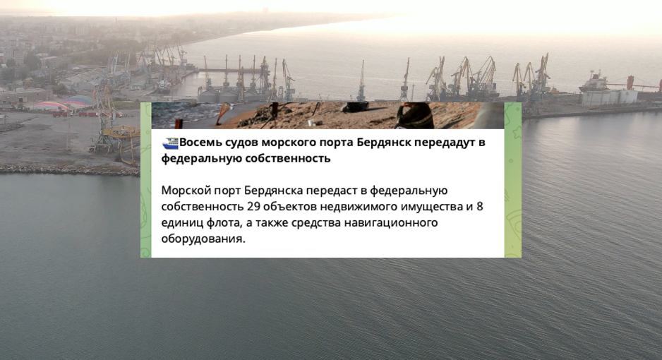 Майно Бердянського порту разом з флотом "передають" до федеральної власності рф