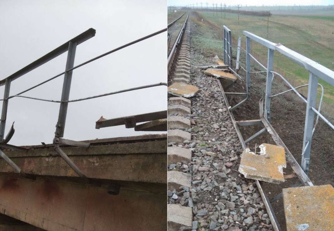 Окупанти повідомляють про спробу підриву залізничного полотна в Бердянському районі.
