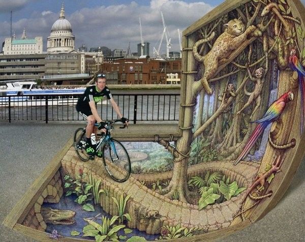 Фотоколлекция 3D картин на асфальте: реальность, нарисованная мелом