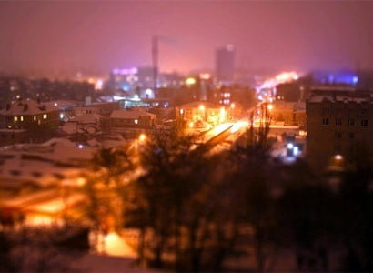 Снежный вечерний Бердянск