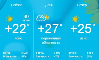 Погода в Бердянске 30 июля