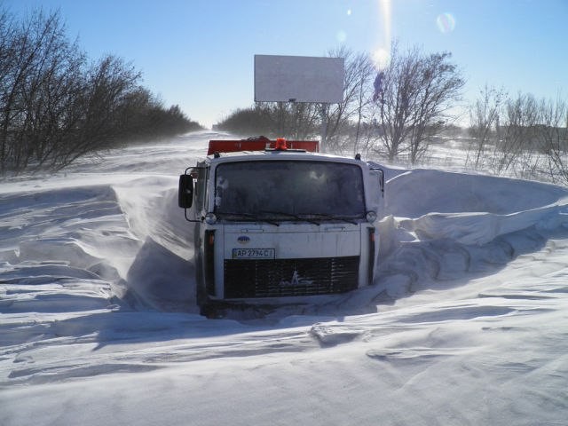 Снег в Бердянске 2014