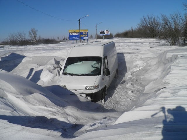 Снег в Бердянске 2014