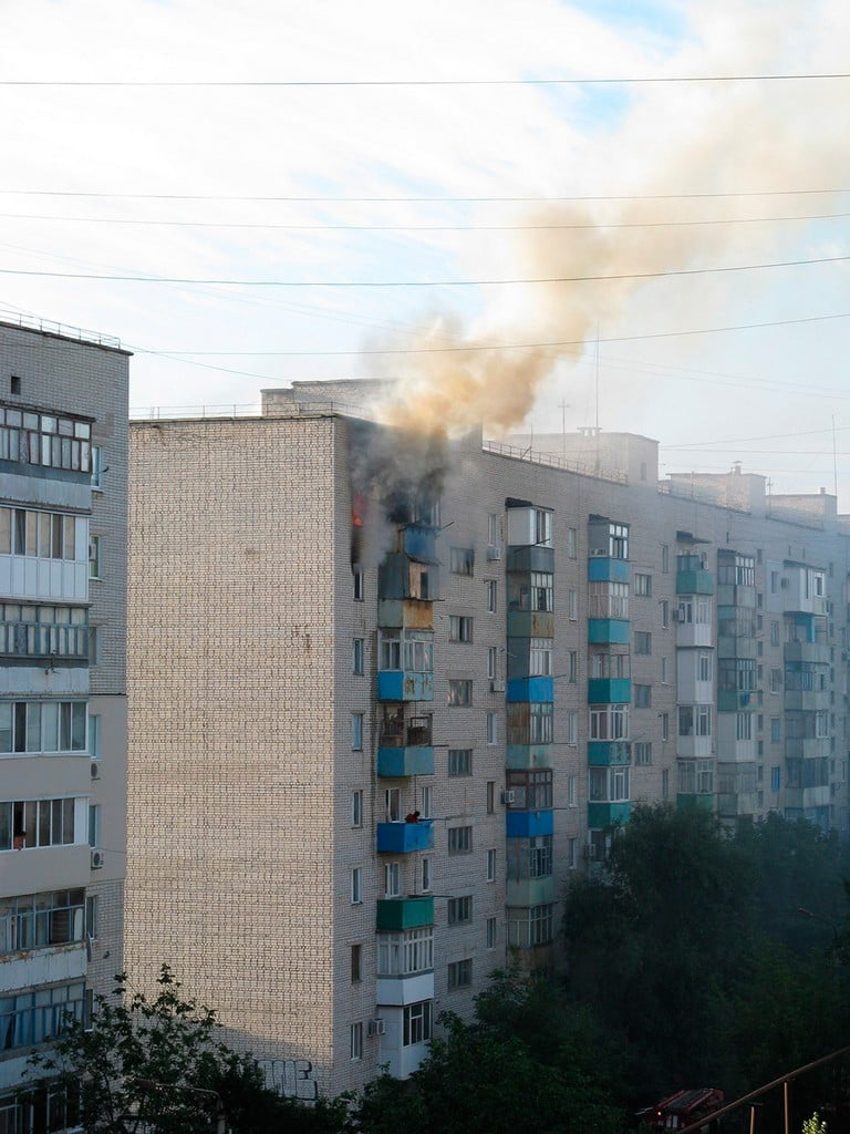 Пожар в Бердянске на Пролетарском 100 