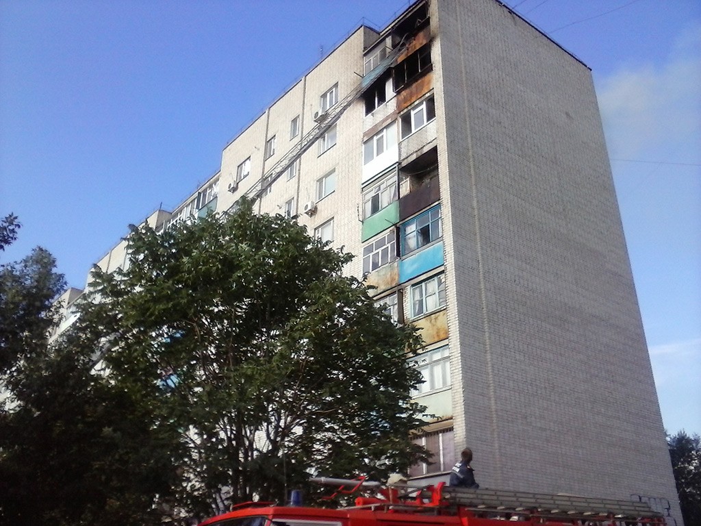 Пожар в Бердянске на Пролетарском 100 