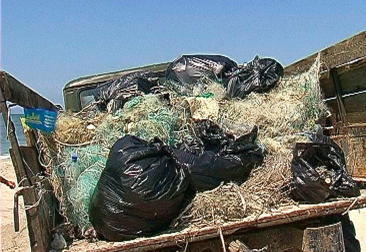 Уборка мусора в заповедной зоне Бердянской косы