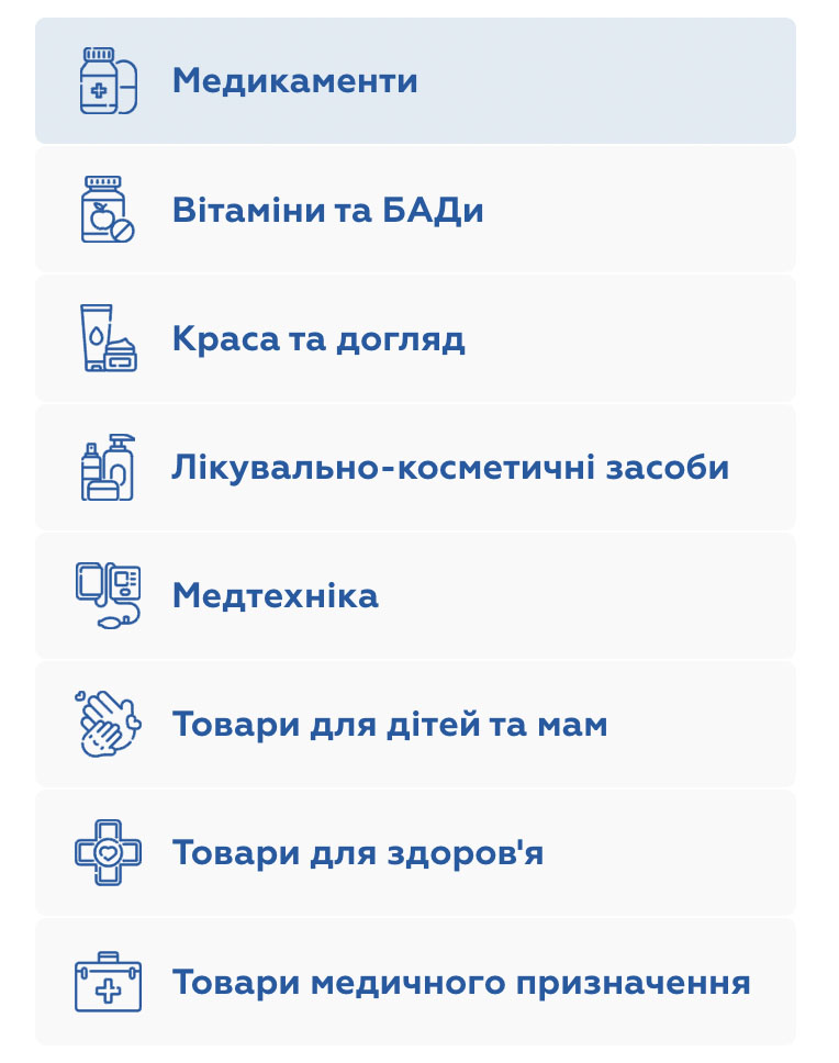 асортимент аптеки 
