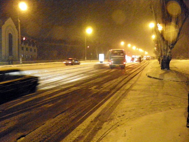 первый снег в Бердянске