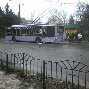 В Донецке снаряд разорвался на остановке