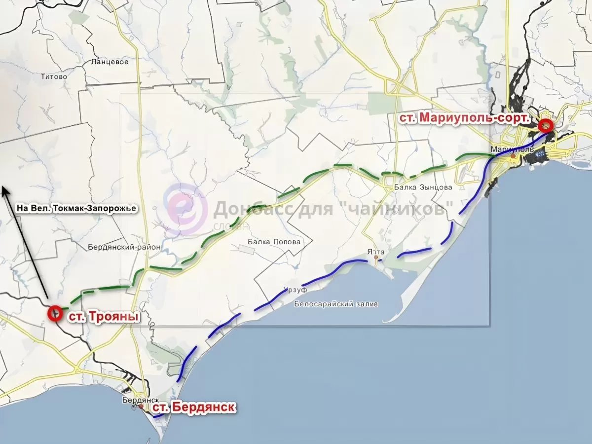 Окупанти розглядають два варіанти будівництва залізниці до Бердянська
