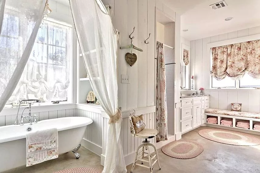 Ванная комната в стиле шебби-шик: особенности выбора плитки