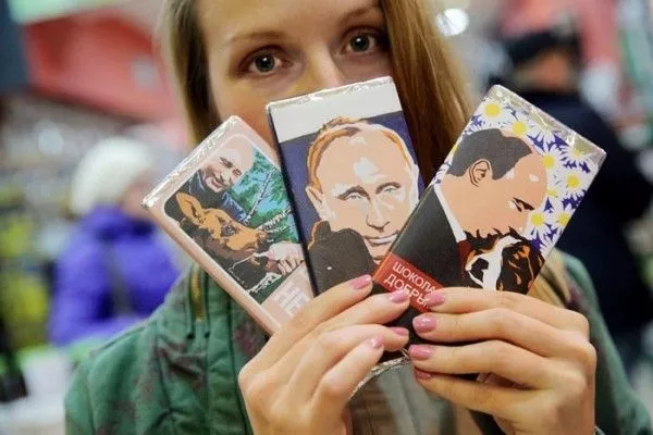 Путин в шоколаде: "Нежный", "Горький", "Добрый"