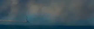 Взорванный военный корабль в Бердянске