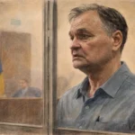 Олександр Пономарьов в суді (судова замальовка BRD24 за допомоги ChatGPT)