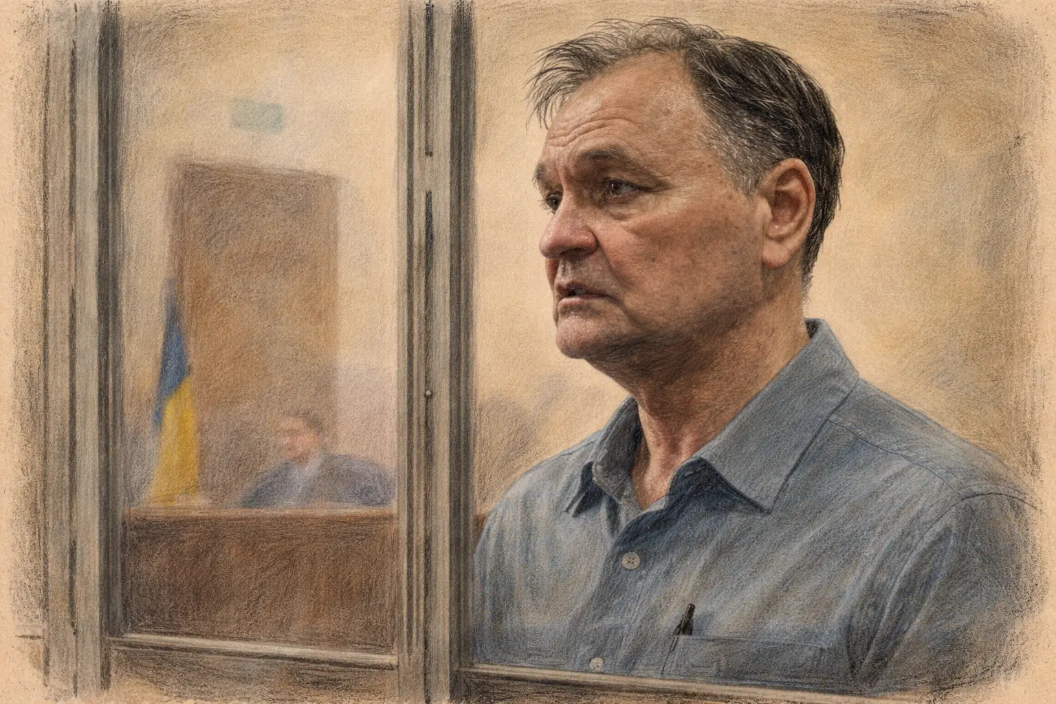 Олександр Пономарьов в суді (судова замальовка BRD24 за допомоги ChatGPT)