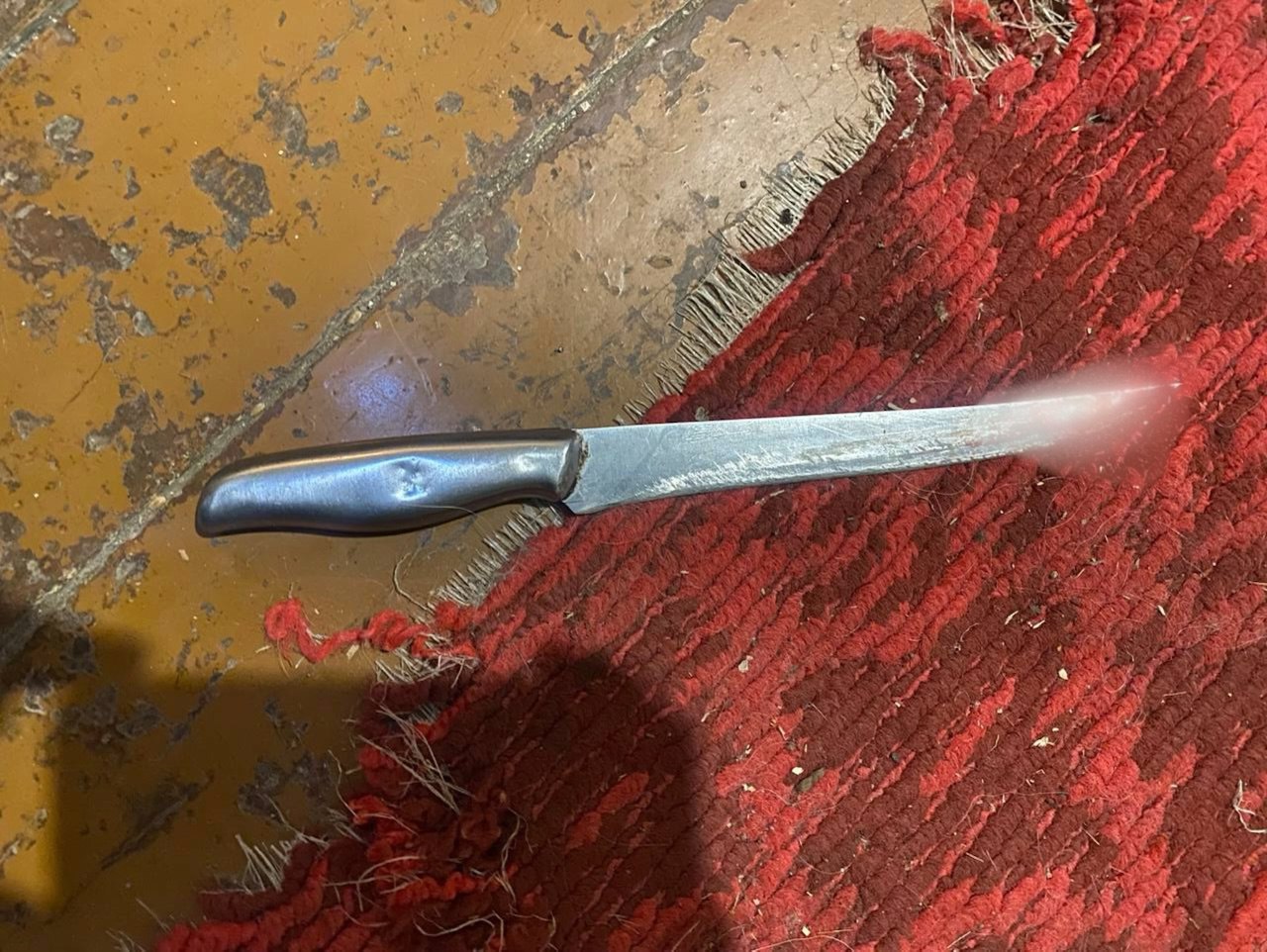 Ніж, яким жінка вдарила вітчима (Фото: слідчий комітет окупантів)