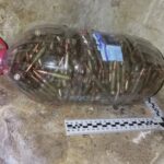 Баклажка з набоями, які вилучили у жителя Осипенка (Фото: окупаційні пабліки)