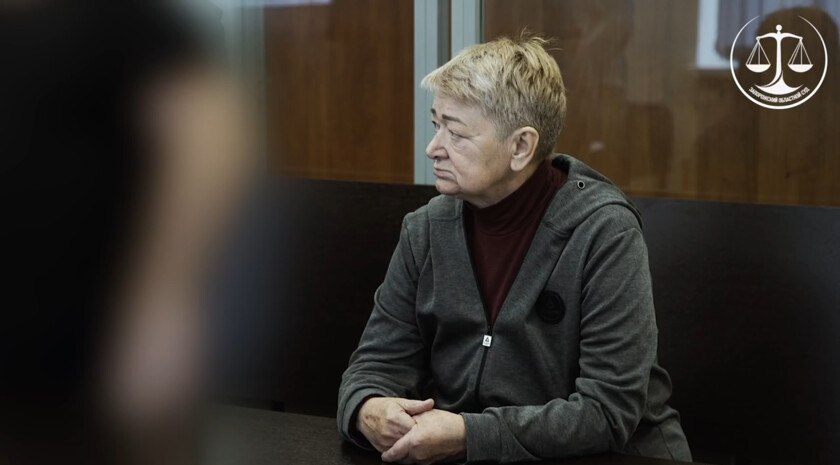 Жителька окупованого Токмака в російському суді (Фото: окупаційні пабліки)