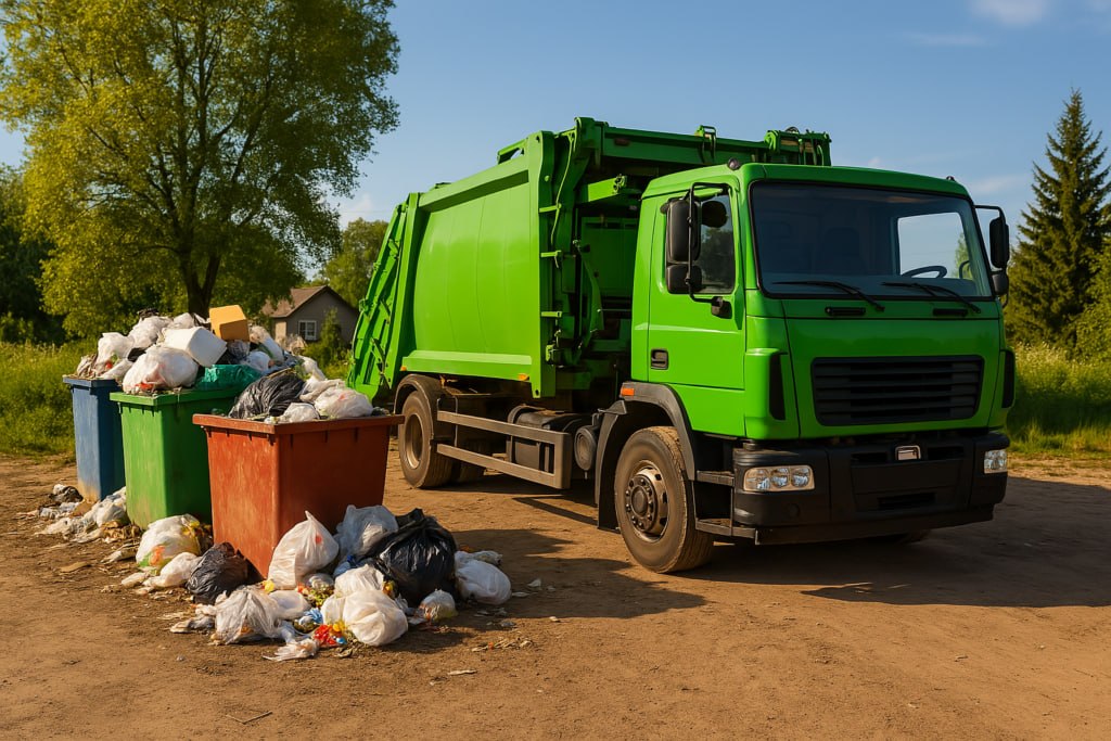 Поки в селах припиняють вивезення сміття, в місті ліквідують стихійні звалища (Фото: тг-канали окупантів)